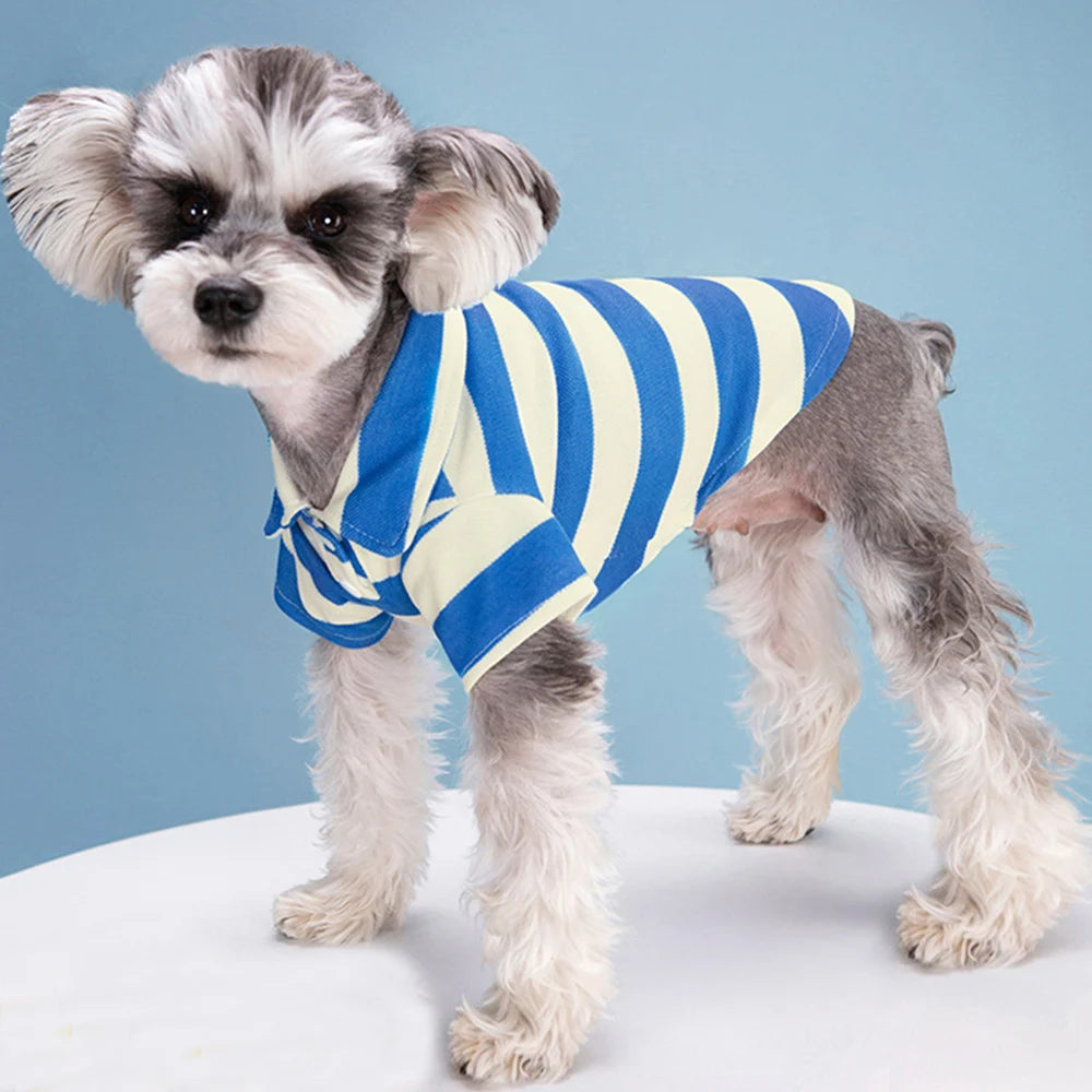 Striped Polo Shirt for Cats & Small Dogs