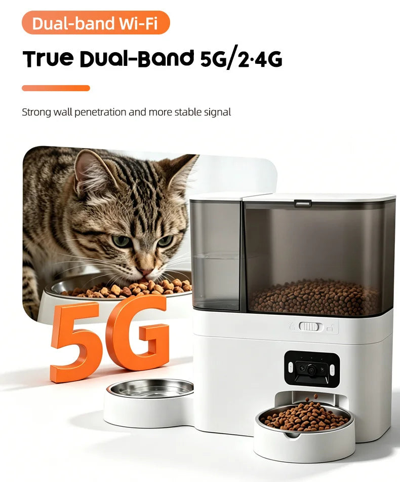 2-in-1 Smart Pet Feeder & Water Dispenser with WiFi Camera & App Control