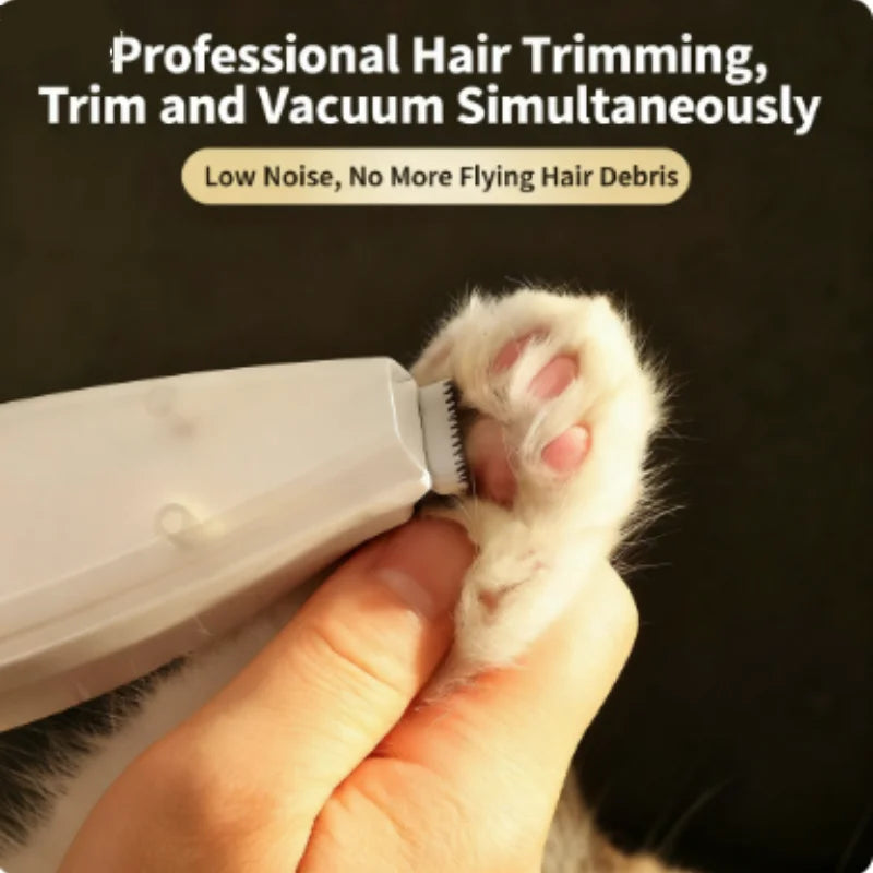 Rechargeable Pet Hair Trimmer with Suction