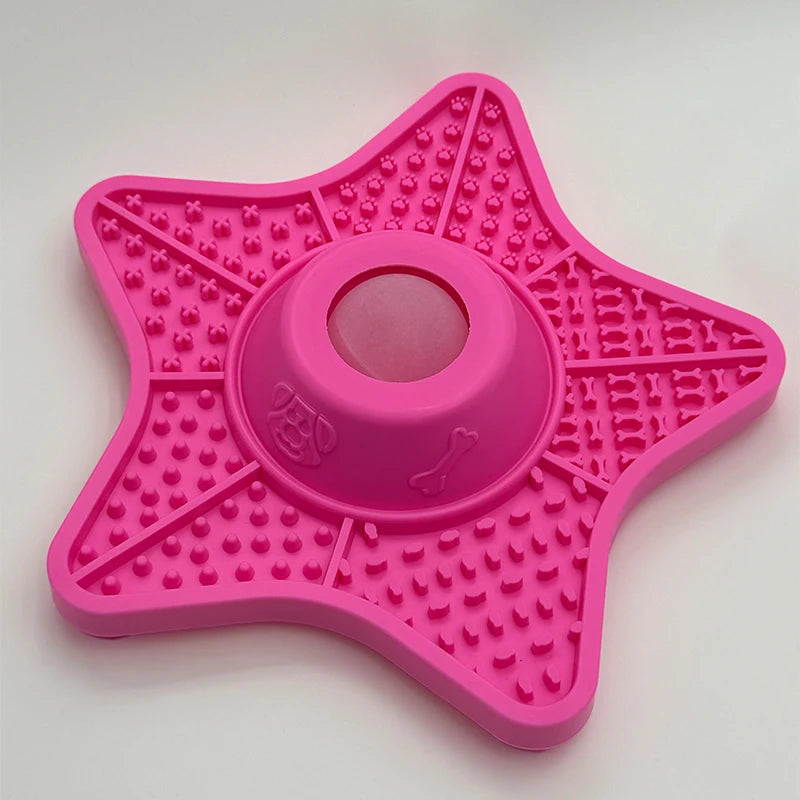 2-in-1 Star Shaped Silicone Slow Feeder & Lick Mat for Dogs & Cats