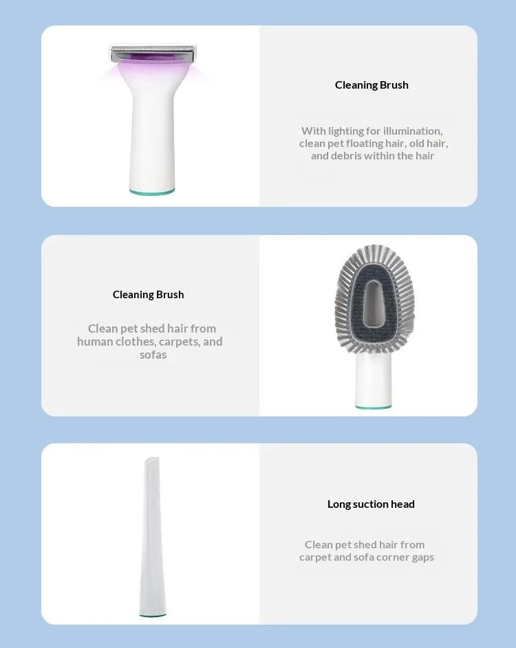 7-in-1 Pet Grooming Vacuum | Hair Trimmer & Suction | Cat & Dog