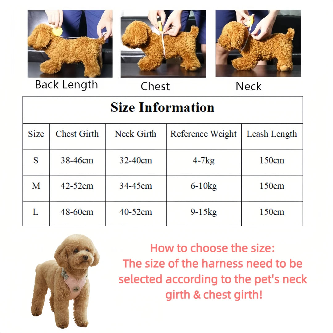 Harnais et laisse réfléchissants pour chien en forme de X | Gilet réglable à libération rapide pour petits et moyens chiens