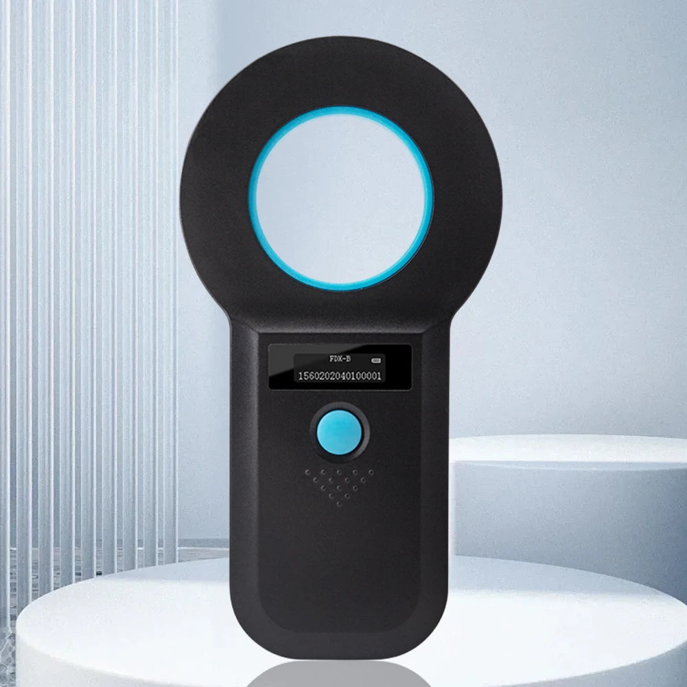 Handheld Pet Microchip Scanner | RFID & EMID Reader with OLED Display