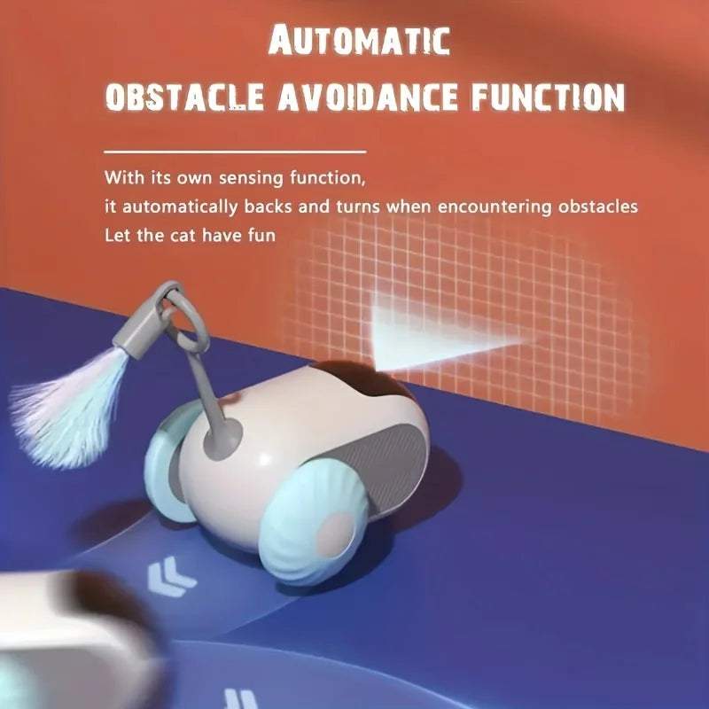 Voiture intelligente pour chat avec évitement d'obstacles - Jeu interactif autonome