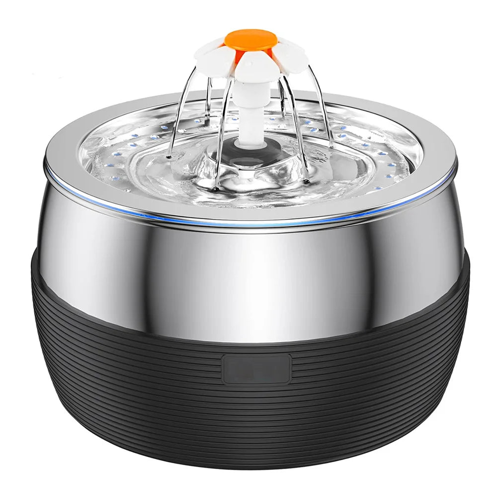 Fontaine à Eau Premium pour Animaux en Acier Inoxydable - Distributeur Automatique 3L avec Filtre et Robinet