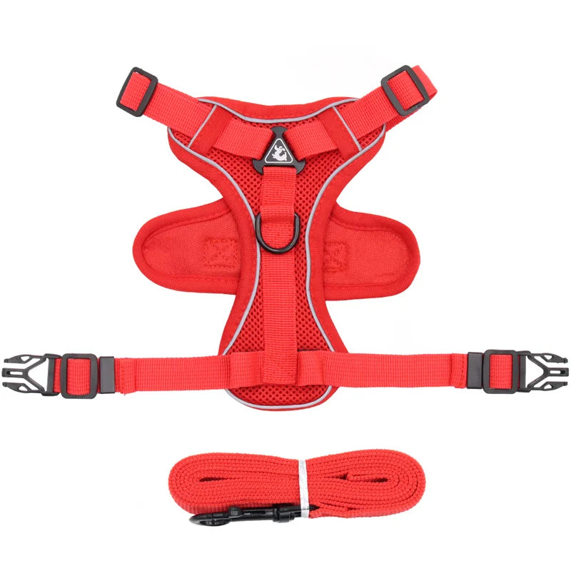 Reflective Mesh Cat & Dog Harness with Leash Set