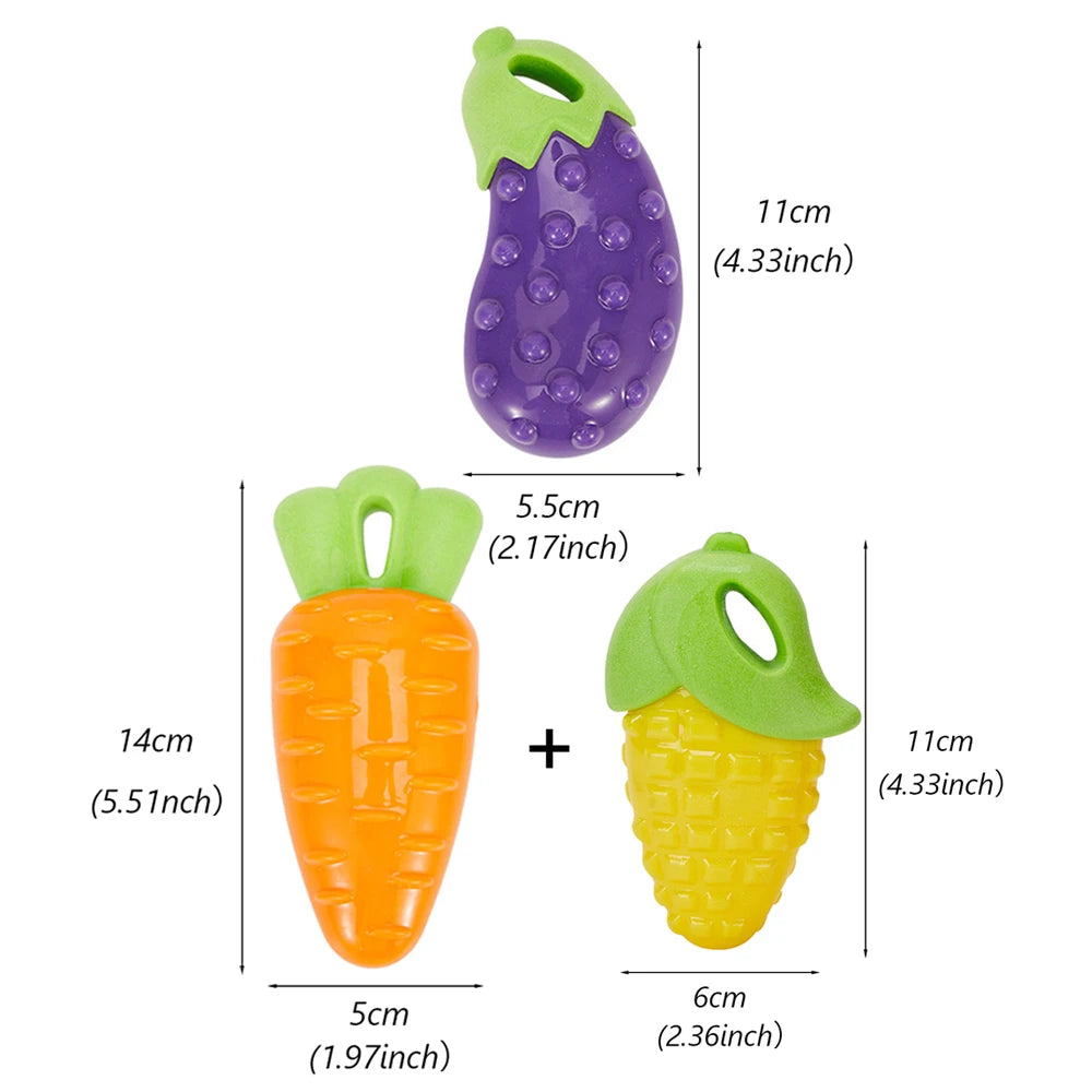 2Pcs/3Pcs Pet Chew Toys Fruit Vegetable Shapes with Squeaky for Small Medium Dogs Hot Sale Dog Accessories Juguetes Para Perros