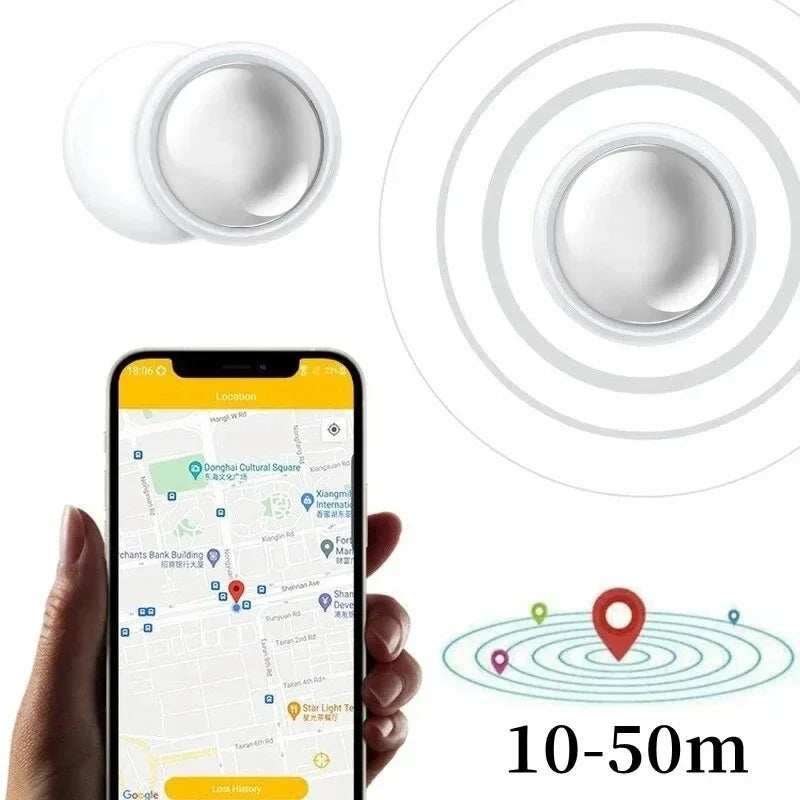Ultra-Compact 30mm Bluetooth Tracker for Pets, Keys & Bags — Leather Sleeve Option