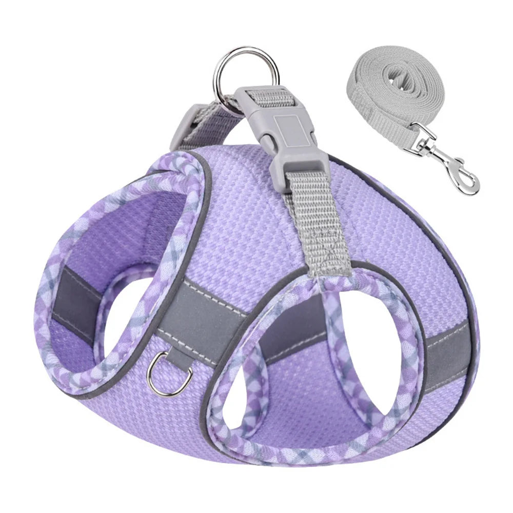 Reflective Mesh Harness & Leash Set for Cats & Small Dogs