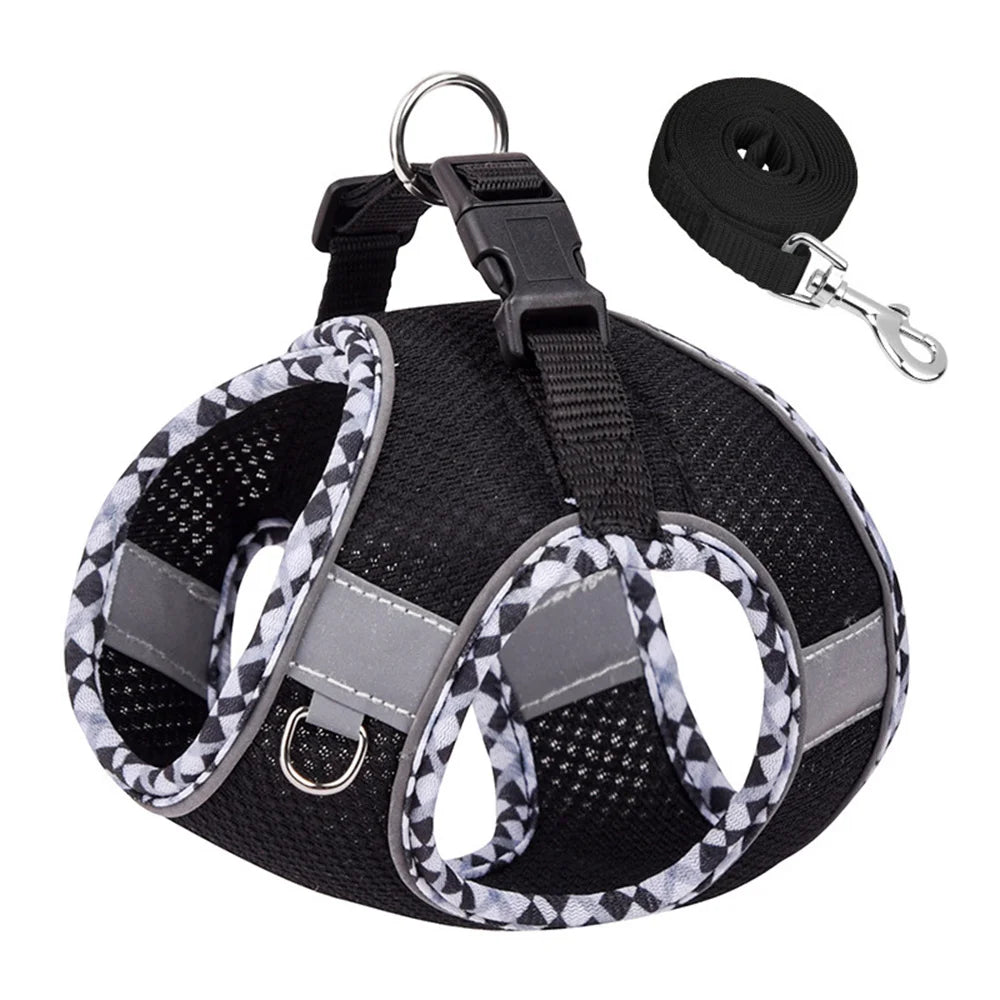 Reflective Mesh Harness & Leash Set for Cats & Small Dogs