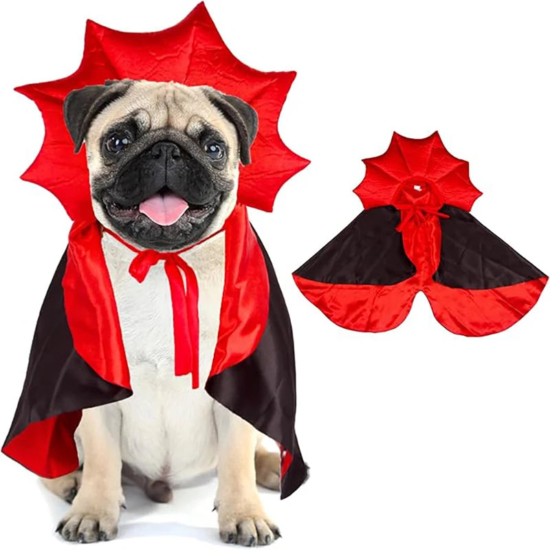 Halloween Vampire Devil Cape Costume for Dogs — Cosplay Cloak for Small, Medium & Large Dogs