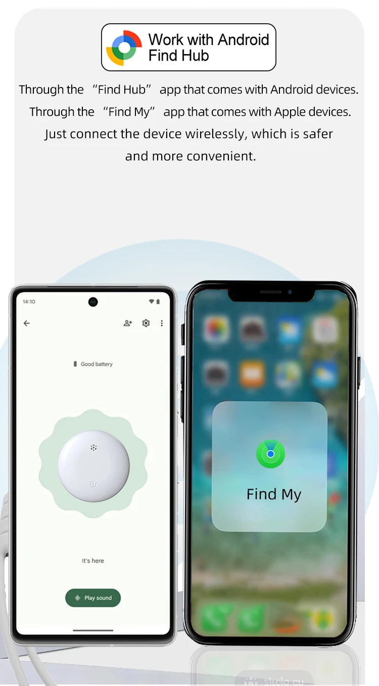 Google Find Hub Smart Location Tag for Android — Pet Collar, Keys & Bags