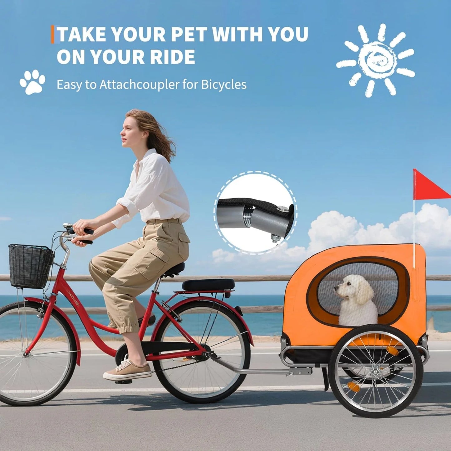 Dog Bike Trailer & Jogger with Air Tires | Up to 40kg