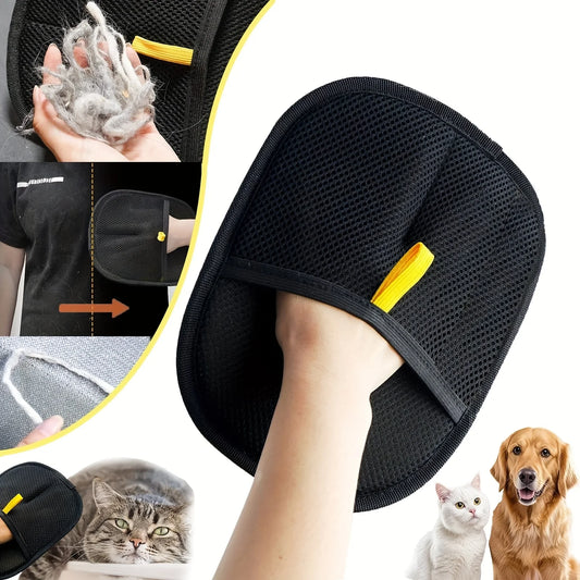 Pet Hair Remover Glove - Double-Sided Grooming Mitt for Furniture and Clothing
