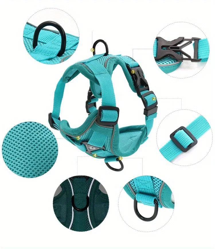 No-Pull Reflective Pet Harness and Leash Set