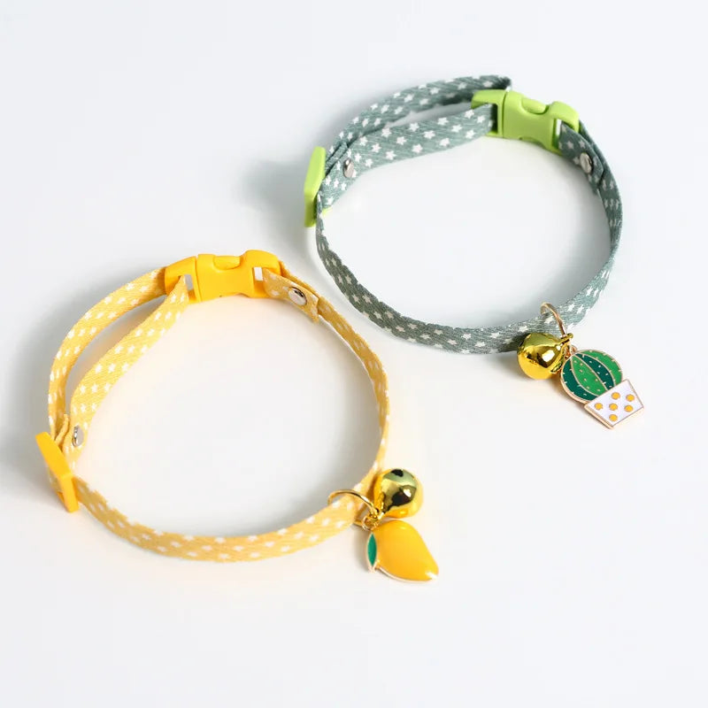 Fruity Avocado Pendant Collar with Bell for Small Dogs and Cats
