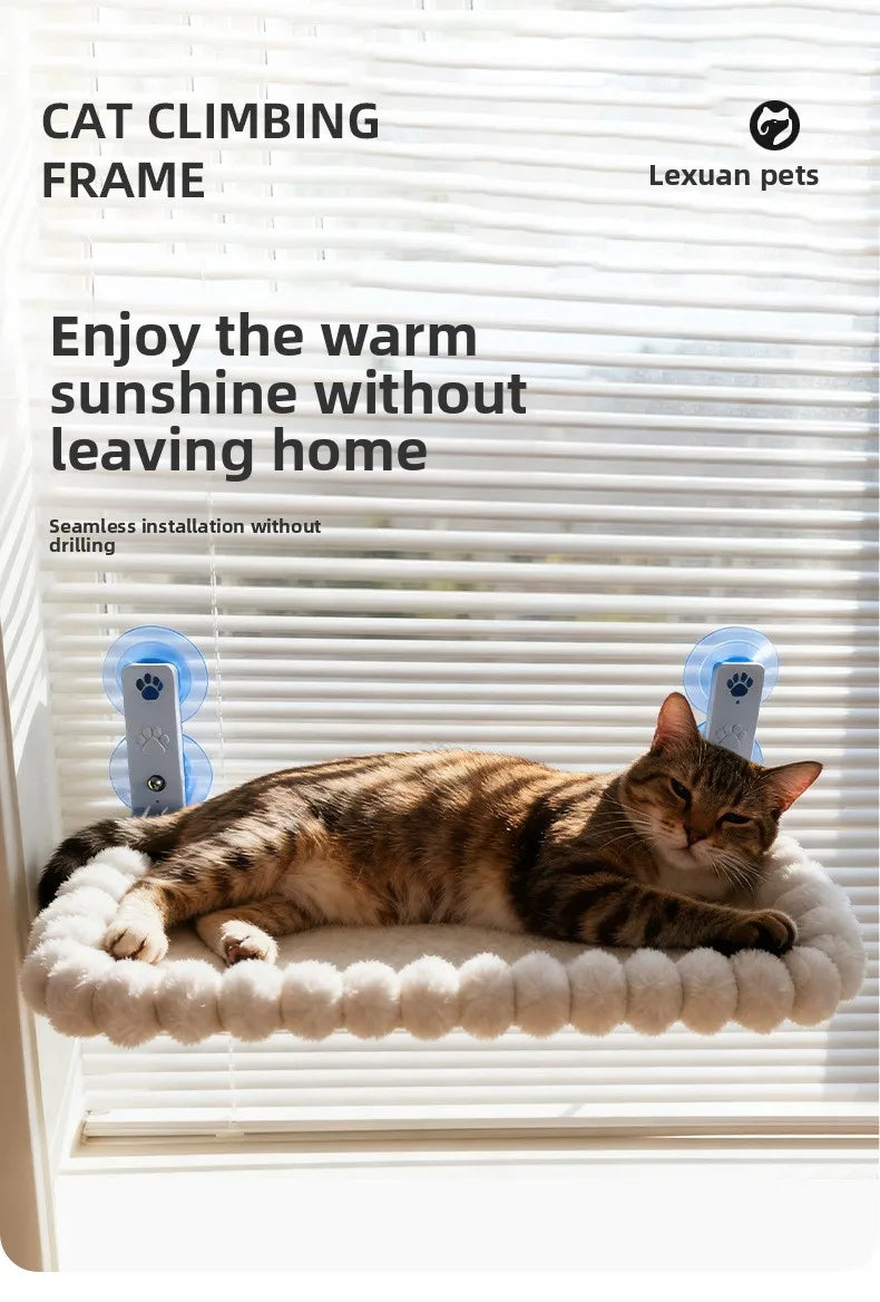 Suction Cup Window Cat Hammock – Wide Hanging Bed