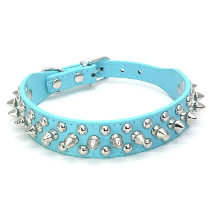 PU Leather Punk Rivet Spiked Collar for Small Dogs & Cats