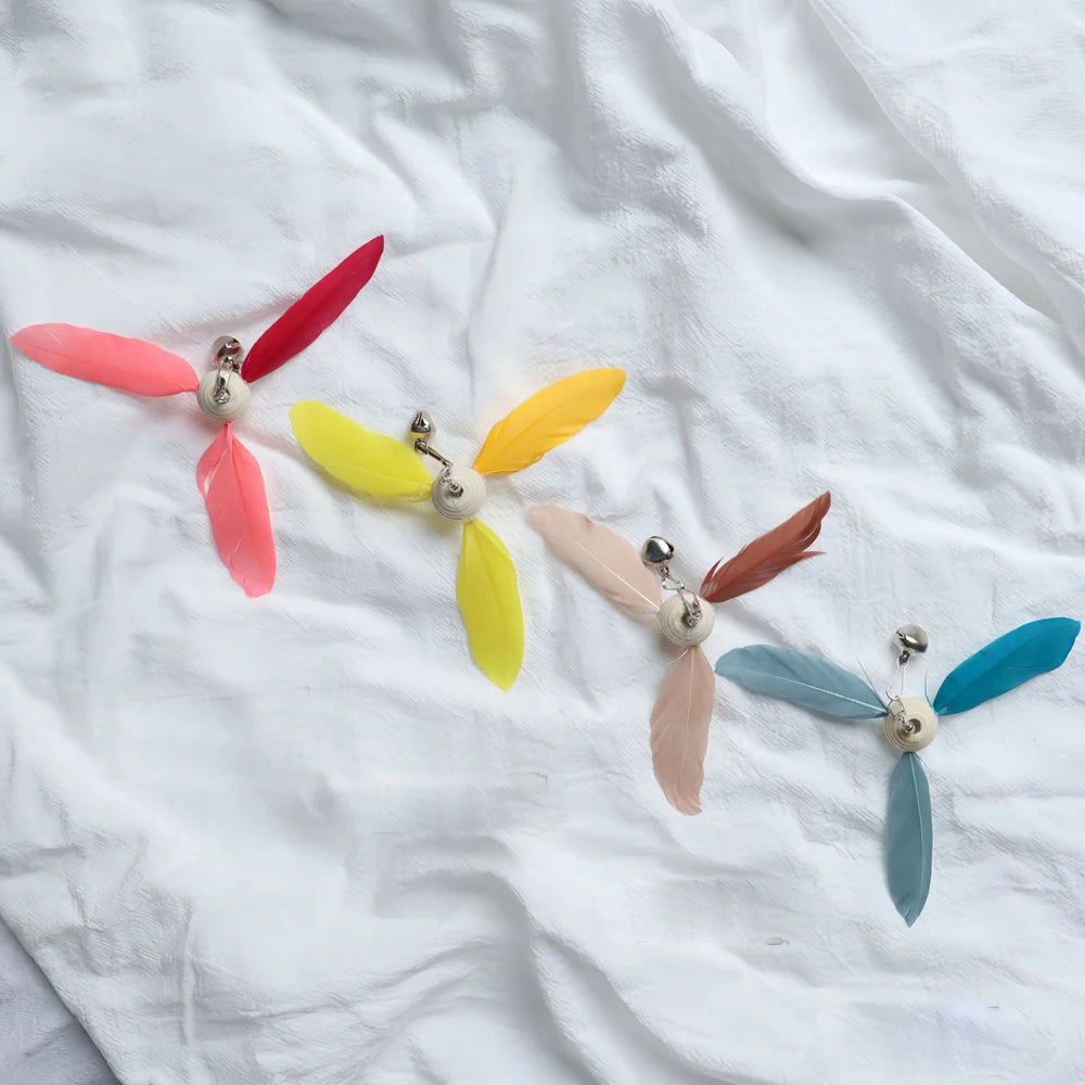 Colourful Feather Windmill Cat Teaser Replacement Heads (4 Pack)