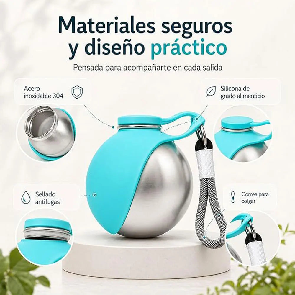 Portable Stainless Steel Water Dispenser for Dogs