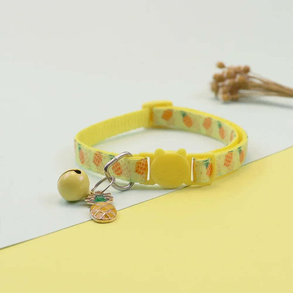 Fruit-Themed Pet Collar with Bell