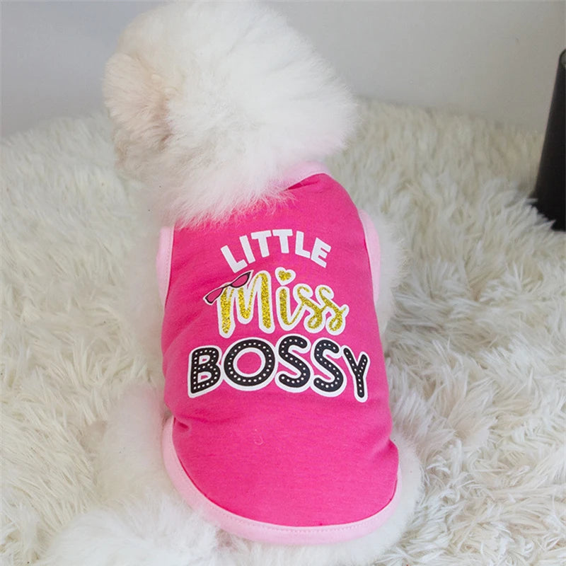 Letter Print Sleeveless Vest for Small Dogs