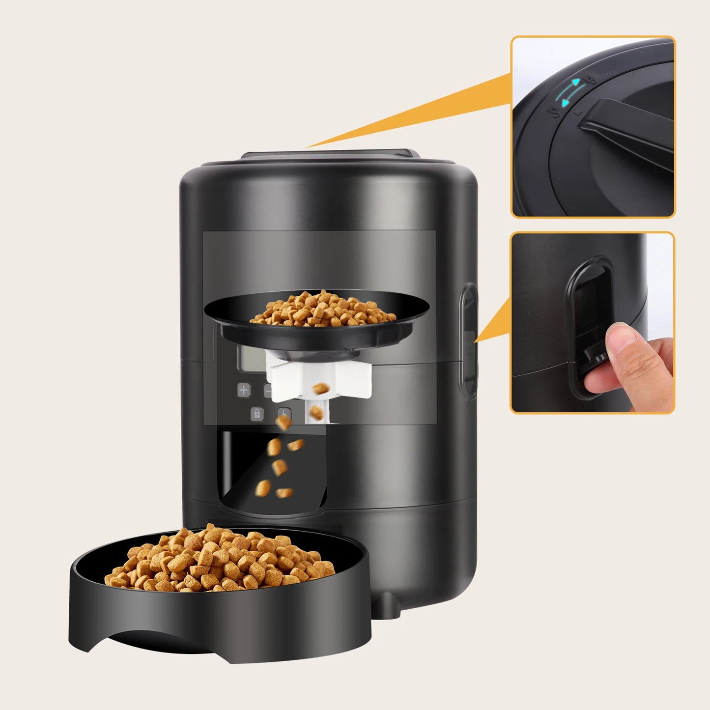 Cat Automatic Feeder 2L Cat Food Dispenser Smart Programmable Pet Feeder Recordable Dog Automatic Feede