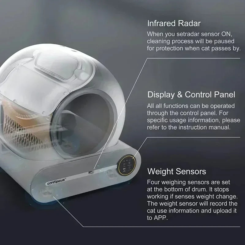 65L Self-Cleaning Automatic Cat Litter Box — App Control, Ionic Deodoriser, Fully Enclosed