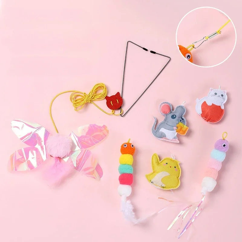 Cat Elastic Rope Toy with Bell and Door Hanger