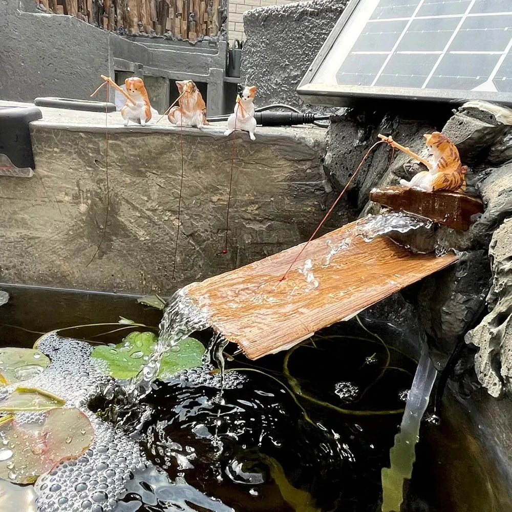 Fishing Cat Aquarium Decoration Ornament