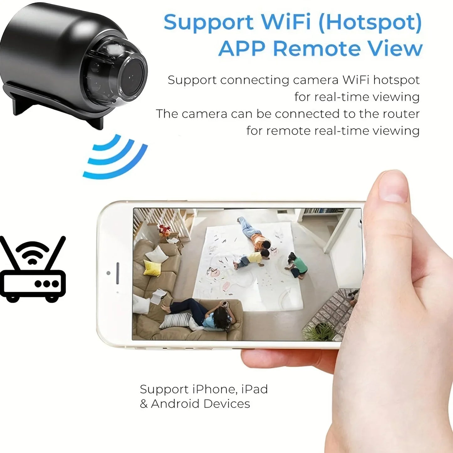 X5 1080P WiFi Mini Camera with Motion Detection Alerts & Night Vision