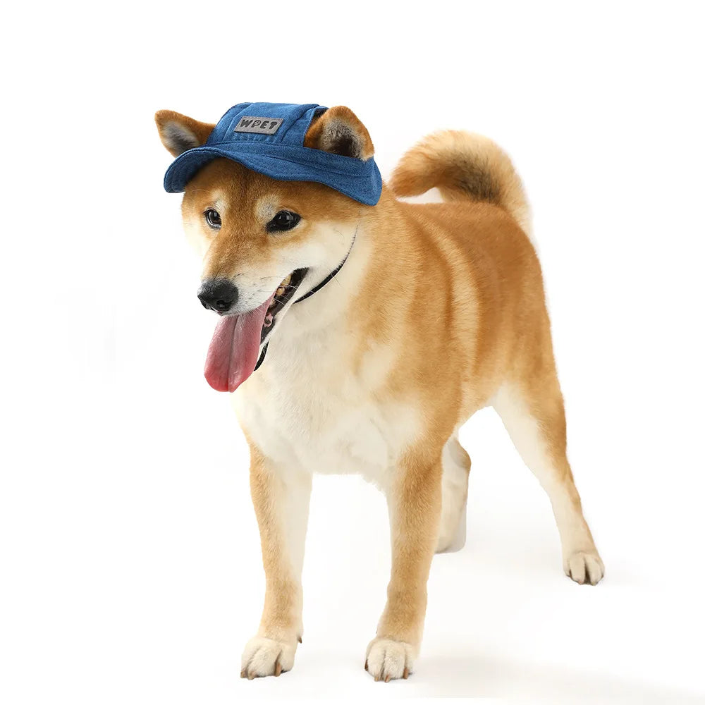 Washed Denim Dog Sun Hat