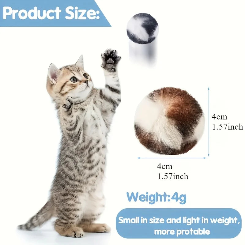 Balles en peluche pour chat - Imprimé léopard, lot de 3