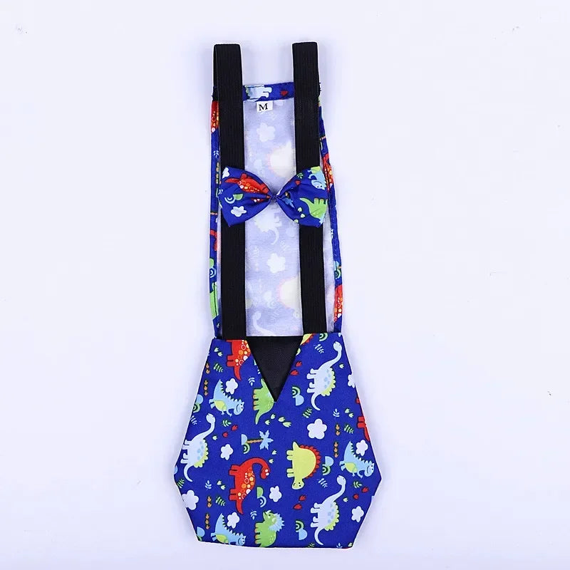 Washable Duck & Chicken Diaper Flight Suit with Bowknot – S, M, L