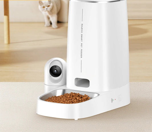 4L Automatic Pet Feeder with 360° Rotating Camera and WiFi Control