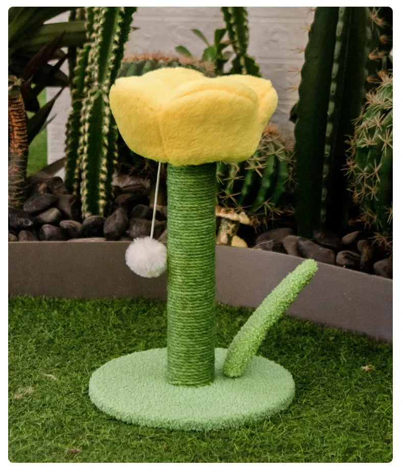 Tulip Cat Tower with Sisal Scratching Post & Kitten Teaser