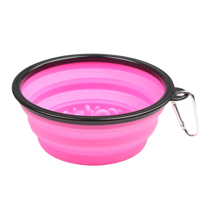 Foldable Dog Slow Feeder Travel Bowl