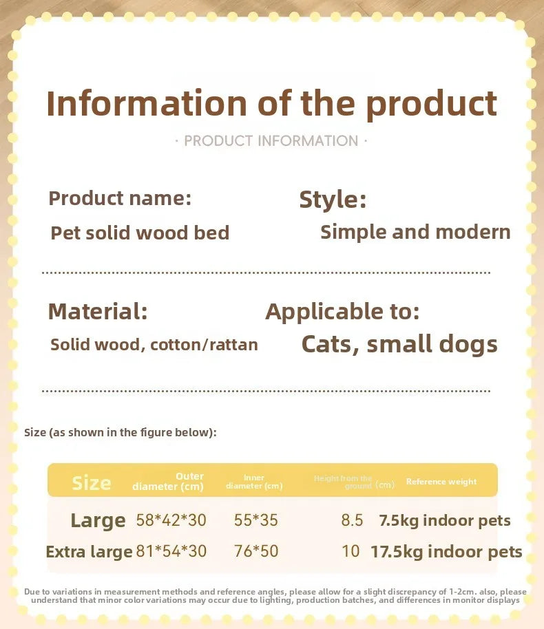 Solid Wood Pet Bed