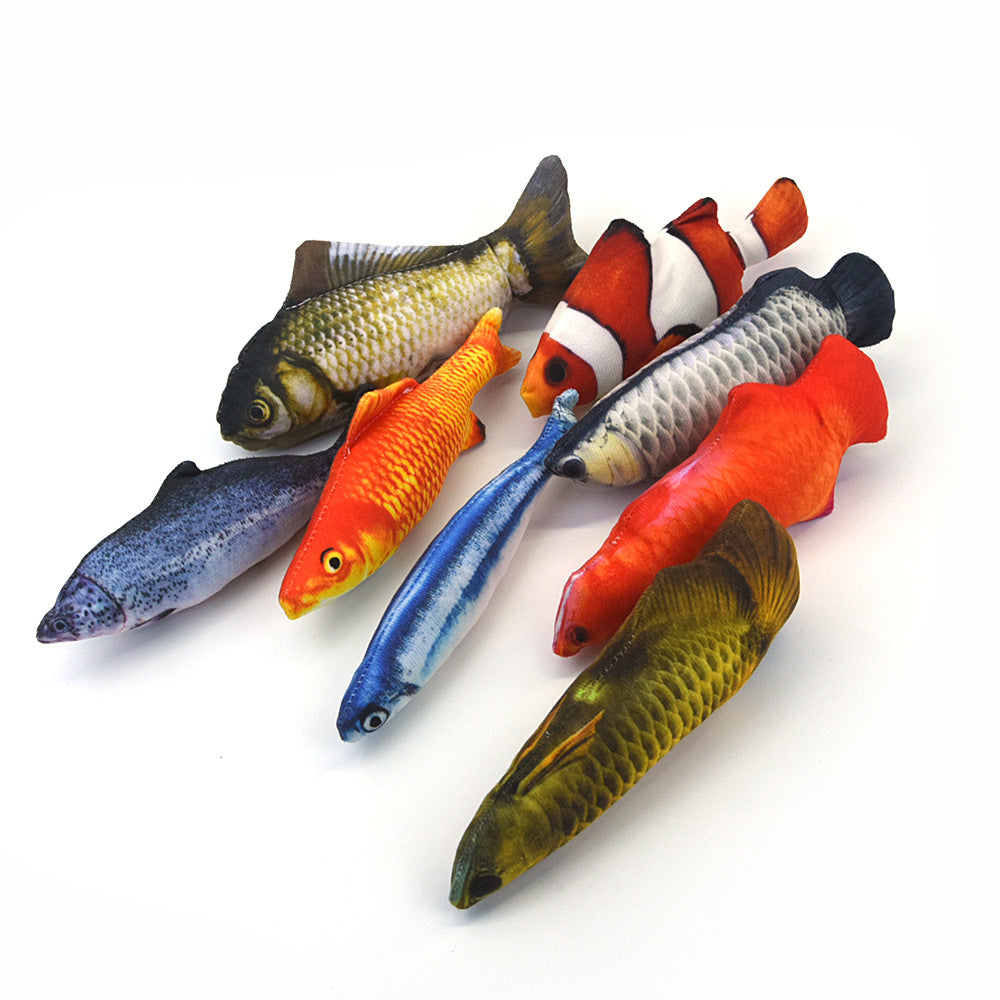 Realistic Plush Fish Cat Toy Pillow
