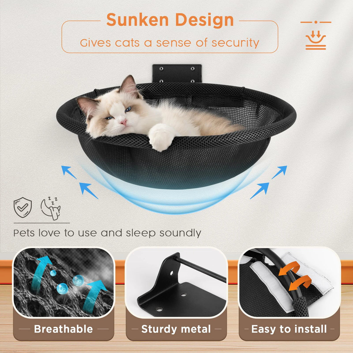 Foldable Wall-Mounted Cat Hammock