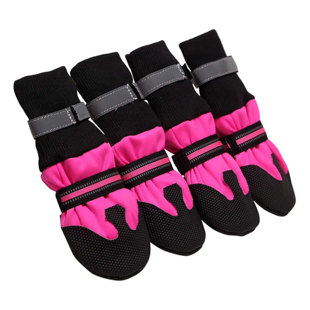 Waterproof Reflective Dog Ankle Boots with Cotton Lining