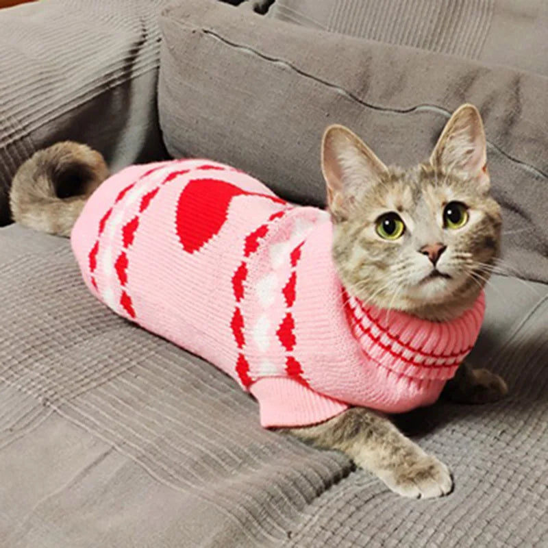 Animal Print Knit Sweater for Cats & Small Dogs