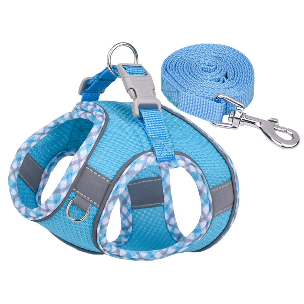 Reflective Mesh Harness & Leash Set for Cats & Small Dogs