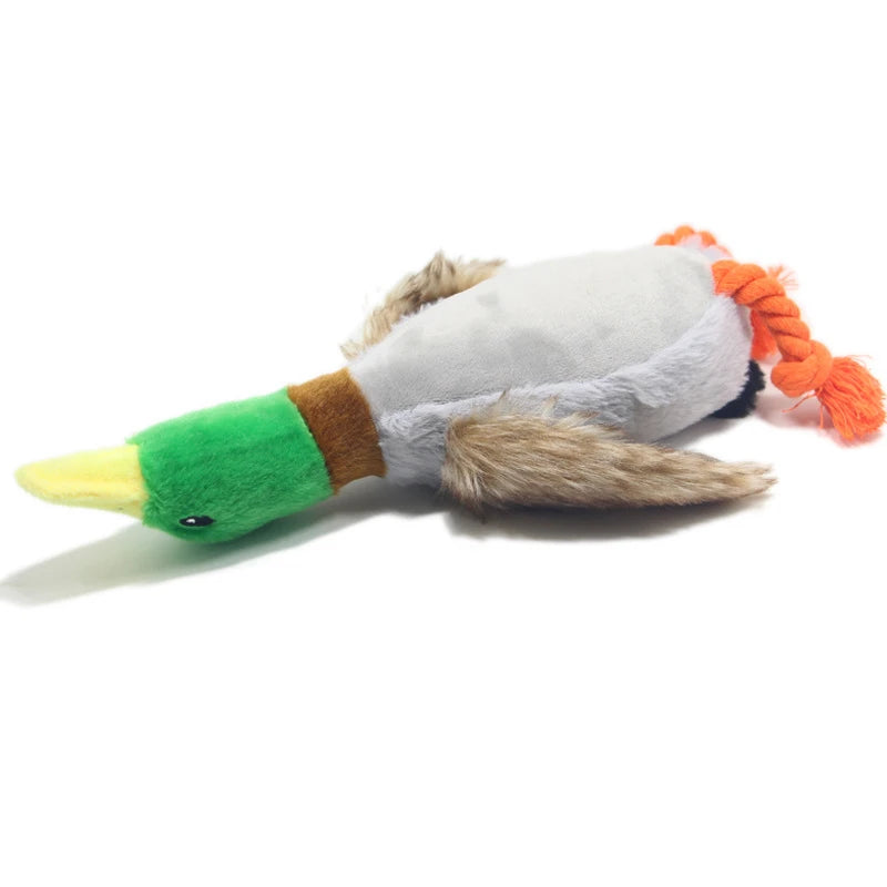 Plush Duck Squeaky Toy with Rope