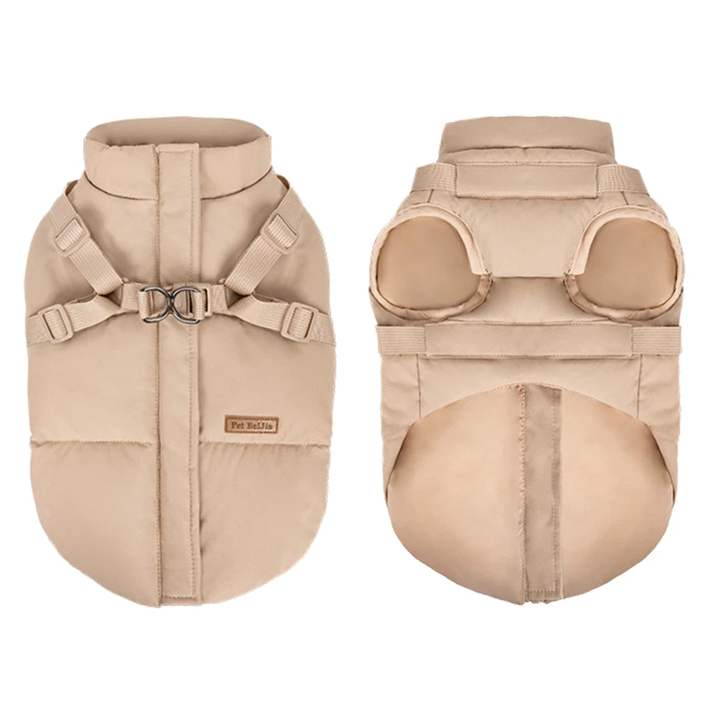 Autumn Winter Pet Clothes Outdoor Dog Jacket with Harness for Small Medium Dogs Thick Warm Pet Cotton-Padded Clothing
