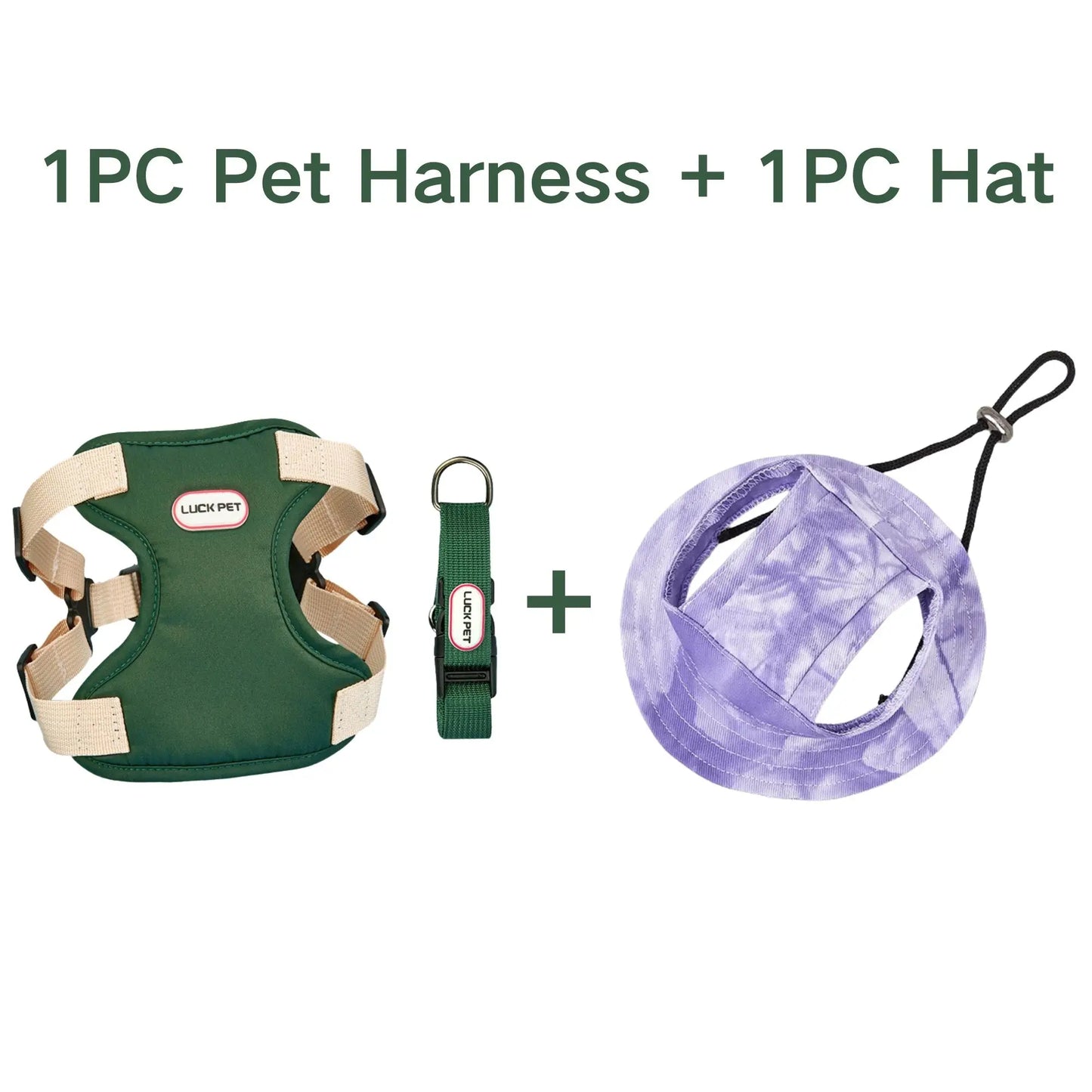 Anti-Escape Harness, Leash & Sun Hat Set for Small Dogs & Cats