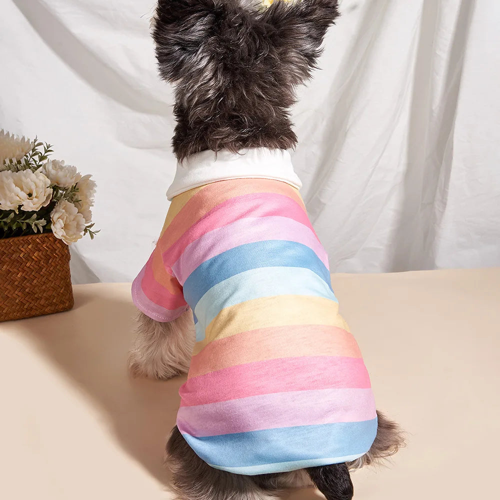 Classic Stripe Polo Shirt for Cats & Small Dogs