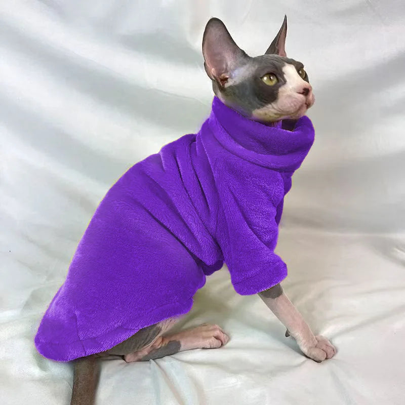 Fleece High Neck Cat Hoodie