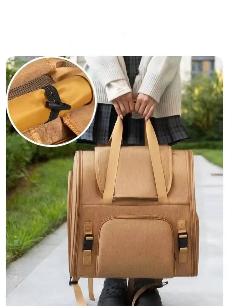 Expandable Mesh Pet Carrier for Cats & Small Dogs