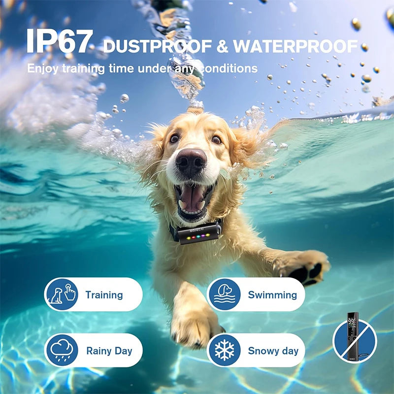 Remote Dog Training Collar — 1600ft Range, IP67 Waterproof & Bark Control